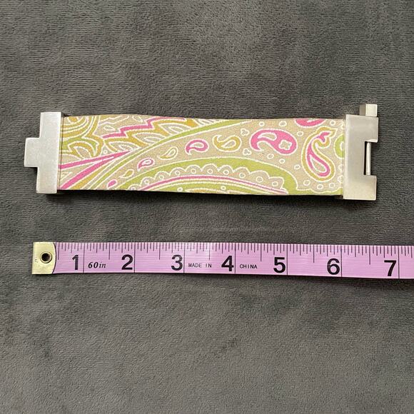 Leighelena Leather Wide Jigsaw Clasp Closure Cuff Paisley Print Bracelet USA - Picture 6 of 8